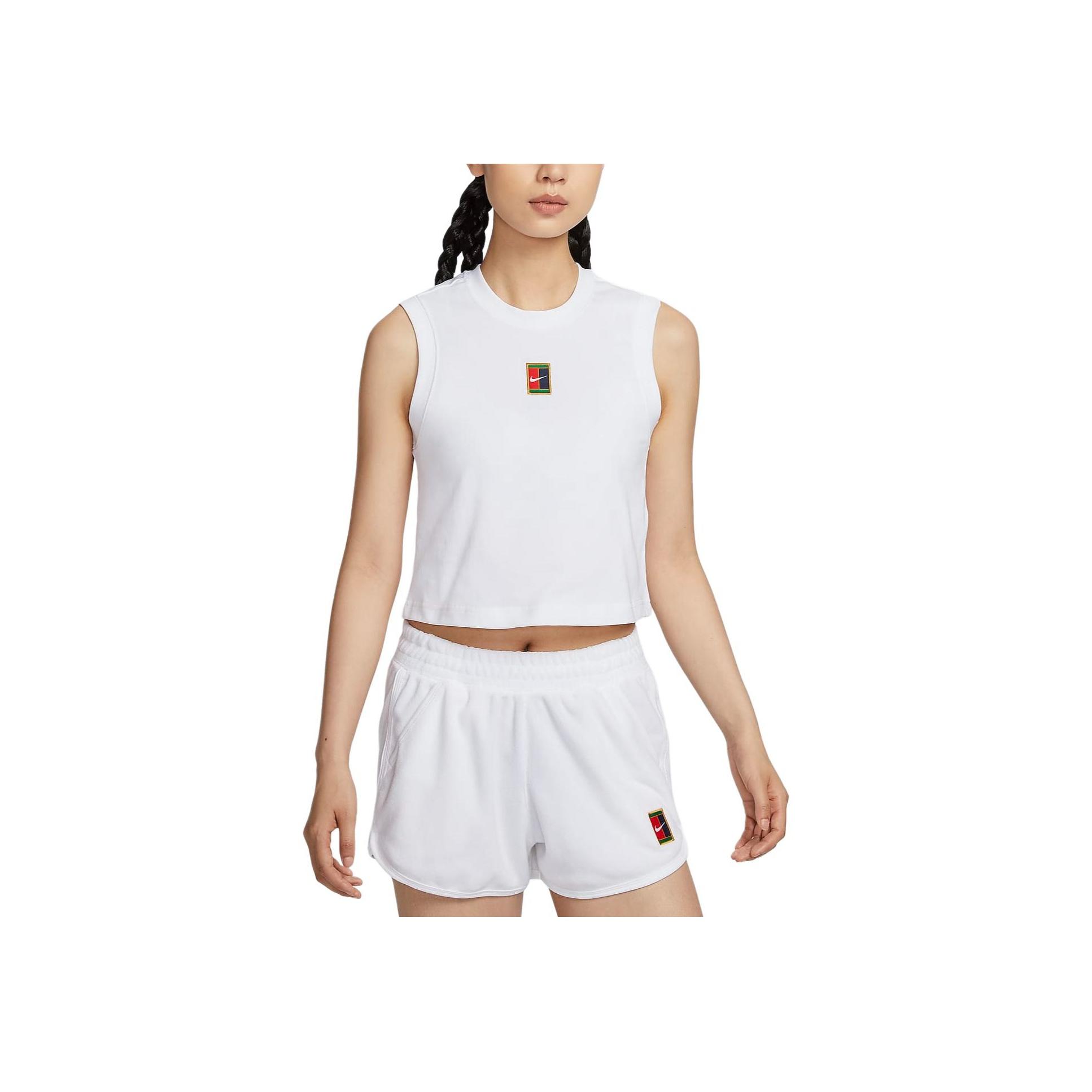 

New Nike Court Heritage Women s Cropped Tennis Tank Top FQ2274-100 XL