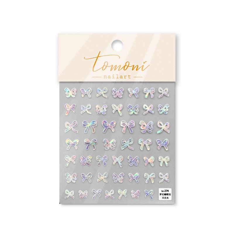 

Рельефные наклейки-бантики для ногтей. Изготовление своими руками креативных декоративных наклеек. TA274-shells light