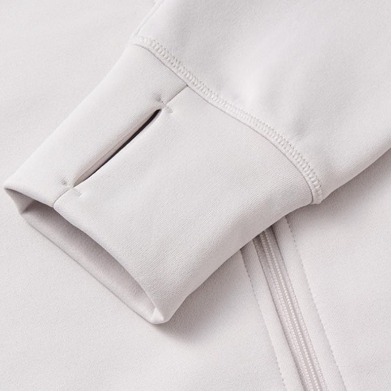 Saucony Solid Logo Casual Comfortable Knitted Hooded Jacket Women jackets Fog-White SC1249105A-WT08