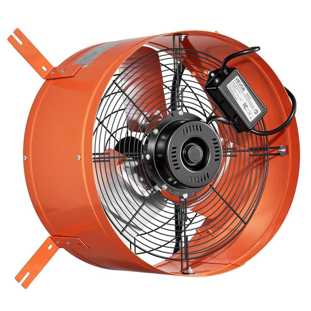 Gable Mount Fan, 40.6 cm Attic Vent Exhaust Fan 1945 CFM Thermostat, Cooling and Ventilation for Home, Garage, Warehouse, Workshop, Carbon Steel