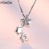 New 925 Sterling Silver Women Necklaces Fashion Flashing Radiance Pendant High Quality Zircon Clavicle Chain Jewelry Length 45CM