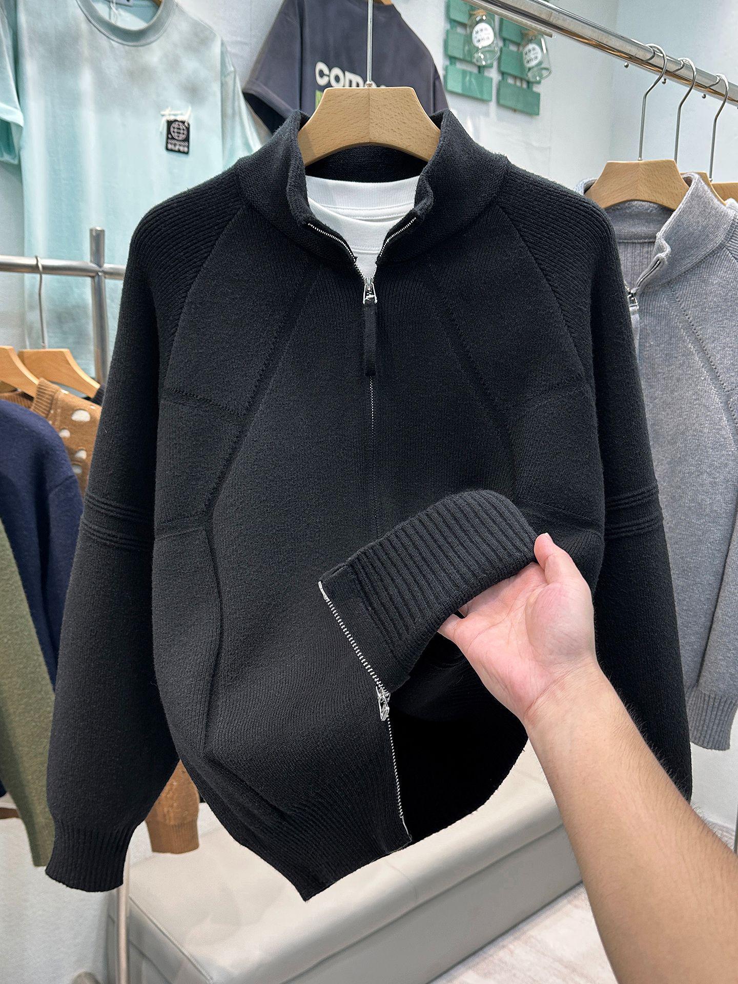 Men s Trendy Winter Cardigan Zipper Knitwear Sweater - High-End Casual Pullover Extra Extra Large