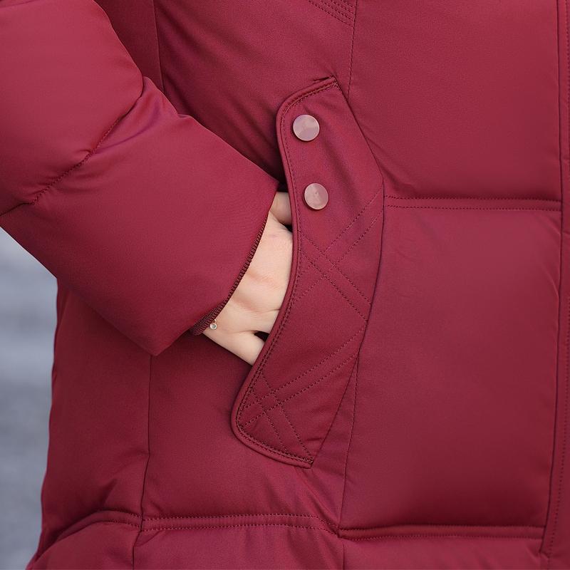 Plus Size 2XL-6XL Middle Age Women's Winter Jackets Hooded Elegant Loose Thick Warm Long Parkas Female Coats
