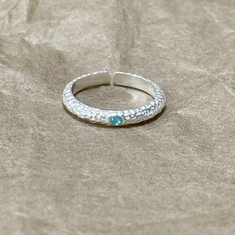 Contemporary Sea Adjustable Blue Beryl Ring For Women Elegant Minimalist Accessory Fashion