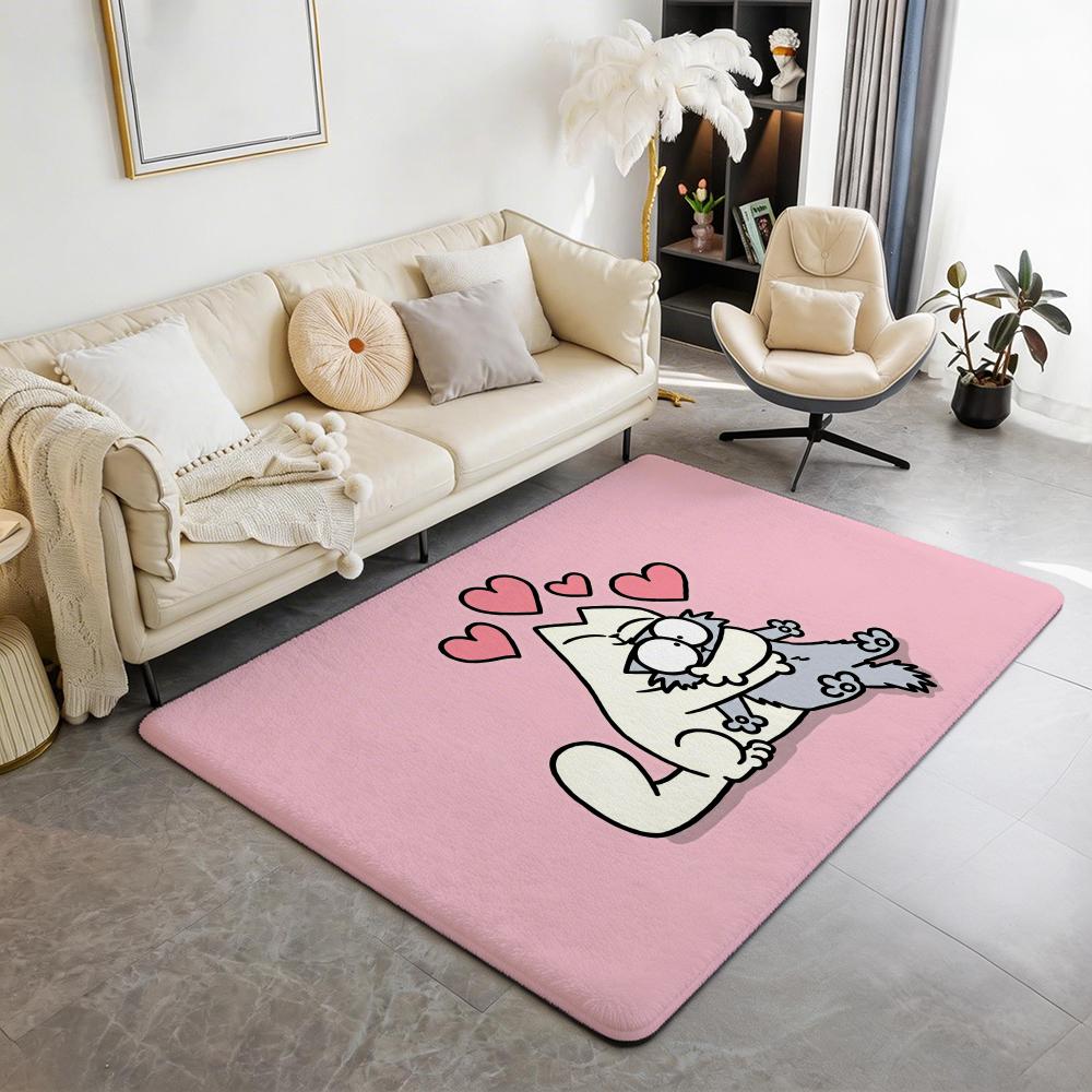 HOT Cartoon S Simons Cat Floor Mat Eco Flannel Doormat Non Slip Odorless Indoor Floor Rug Soft Short Plush Home Mat