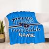 Titans Football Jersey Customize Text Blanket Throw Customizable Blanket Soft & Cozy Versatile for Chair Couch Office Picnics All-Season Use
