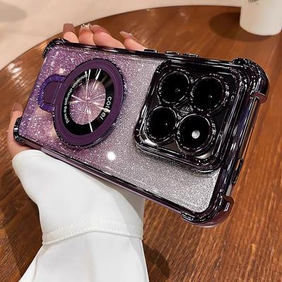 Brokatowe Wstrząsoodporne Magnetyczne Etui na Telefon Dla Motorola Moto Edge 60 Edge 50 Fusion Pro Neo G14 G24 G34 G54 G84 Pokrowiec ze Stojakiem