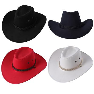 Vintage Western Cowboy Hat For Men Women Gentleman Lady Jazz Cowgirl Wide Brim Sun Caps