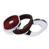 12" x 2" ovale Luftfiltereinheit 5-1/8" Vergaserhals mit Durchflussdeckel High Flow Chrom für GMC Chevy Ford Chryler Dodge