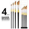 4pcs Nylon Squirrel Hair Brushes Angular Professional Artist Brushes Mixed Bristle Paint Brushes Comfortable For Oil Painting