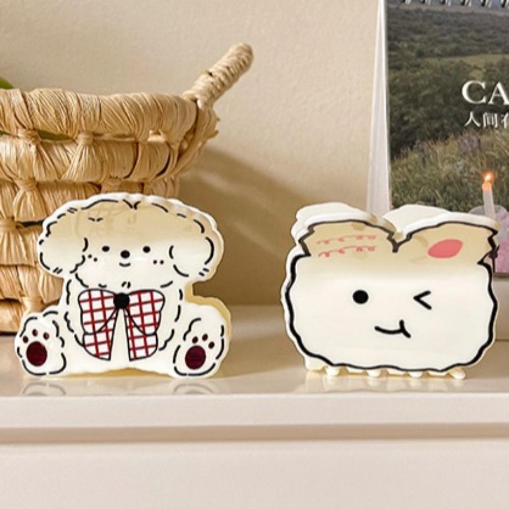 Puppy Plaid Dog Crab Clip Acrylic Spotted Cat Hair Clip Girly Cartoon Animal Hair Claw  Headdress