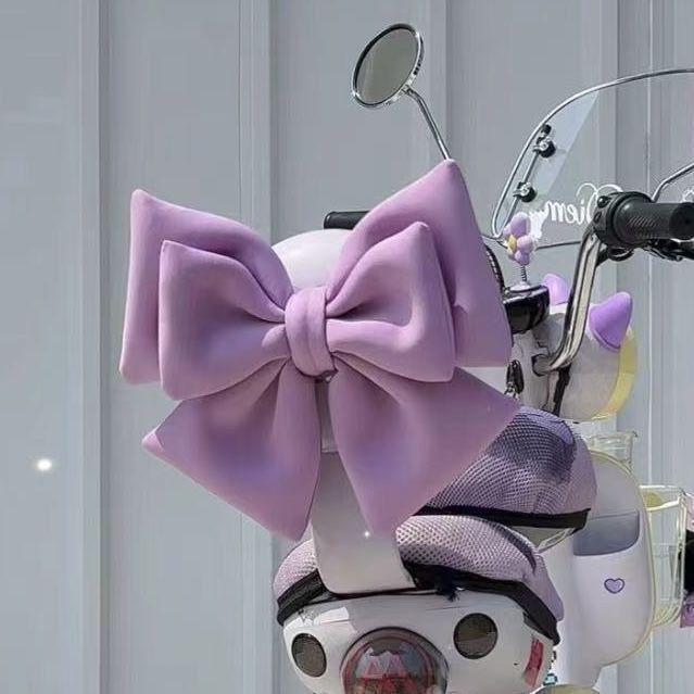 Luna Sunny Day Cute Two-Tone Electric Vehicle Bow & Sticker Accessories