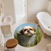 Shih Tzu Pattern Round rug,Carpet Rug for Living Room Bedroom Sofa Playroom Decor,Non-slip Floor Mat,Holiday Gifts and Birthday Gifts