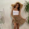 Women's High Waist Fashion Printed Half-body Skirt, Style Small Floral A-line Short Skirt Women
