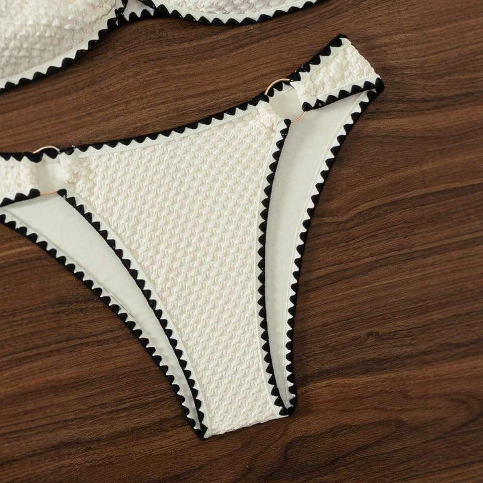Shell Edge 2025 Trendy Halter Strap Bikini Set - European & American Style
