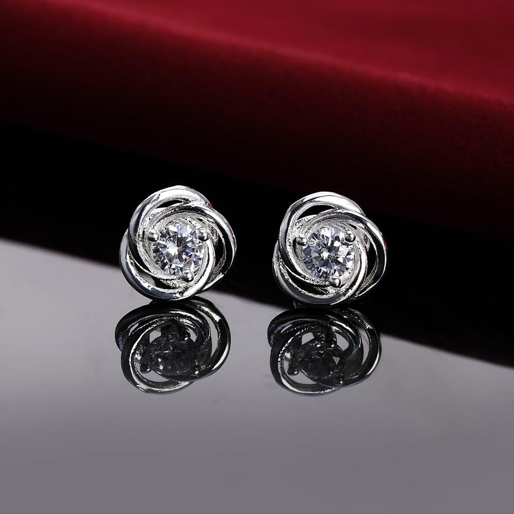 Hochzeit Party 925 Sterling Silber Ohrringe Für Frauen Street Fashion Schmuck Geburtstag Geschenk Glänzende Zirkon Ohr Studs