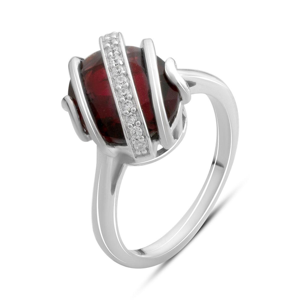 

Silver ring with natural garnet 4.055ct, product weight 4.35g (2182214) 17.5 темні цукерки apple червоний колір