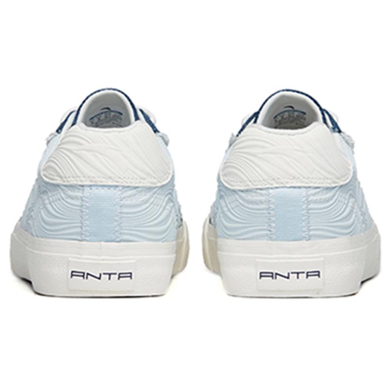Anta Anti-Slip And Wear-Resistant Breathable Low-Top Canvas Shoes Men's White Blue Sneakers 112228077S-5