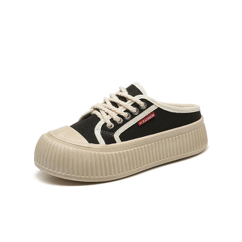 Полуприкрытые маленькие белые туфли женские студенческие дышащие повседневные парусиновые туфли женские кеды 35