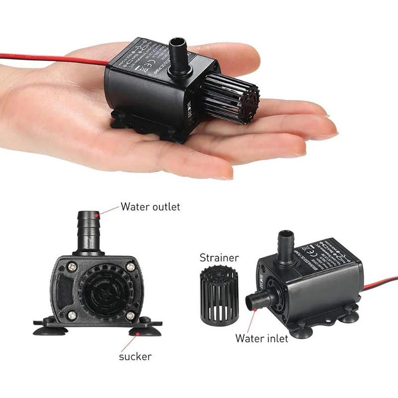 Mini Ultratyst Sänkbar Pump Akvarium Trädgård Damm USB Fontän Vattenpump DC 5V 250L/H QR50A