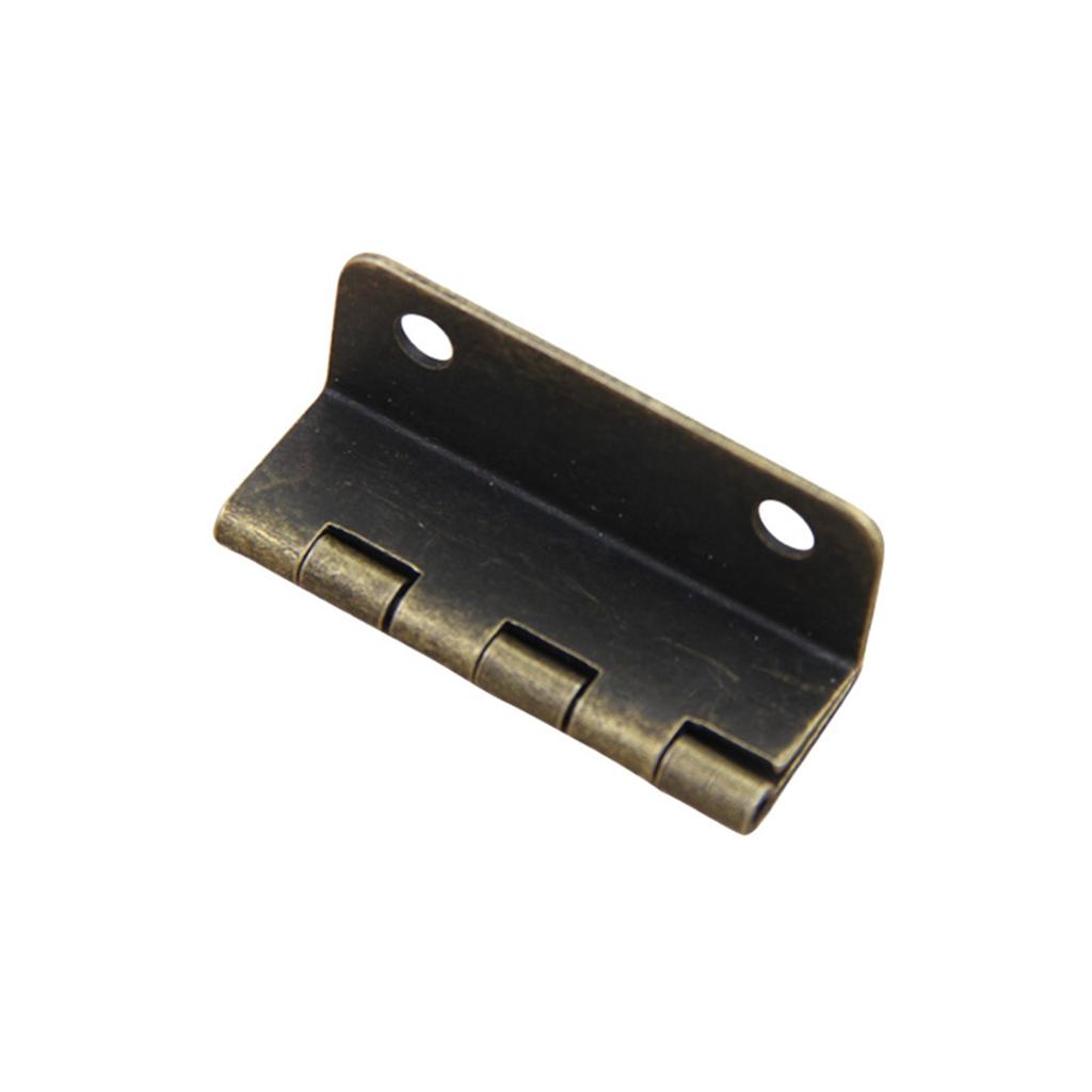 2Pcs Cabinet Door Hinge Luggage Jewelry Wood Boxes Antique Hinges Three-Folding Hinges Home Furniture Decors Hardware