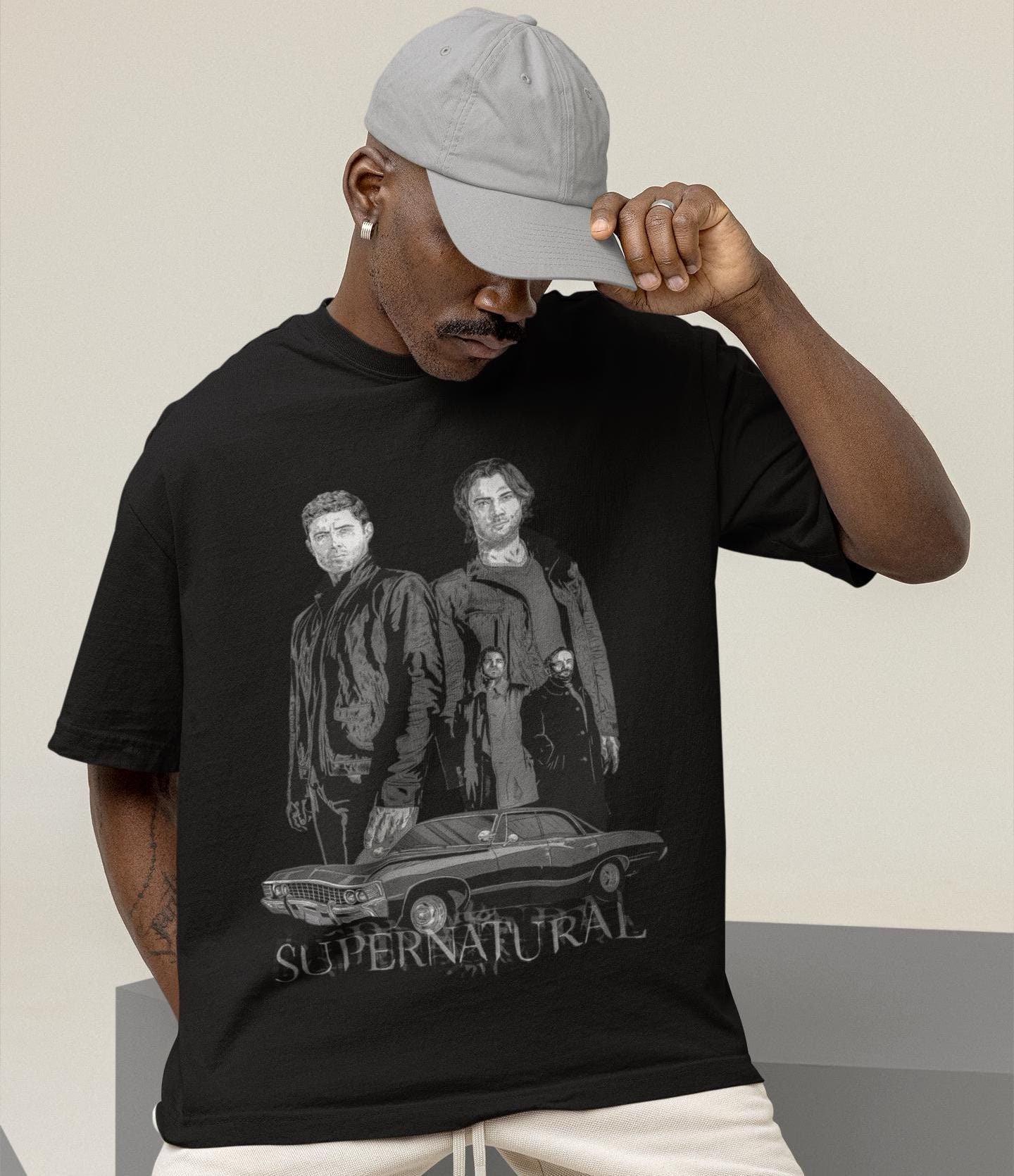 Retro Street Style Genjuku Style Evil Power Dean and Sam Winchester Summer New Mens Tshirt Casual Fashion Tshirt S