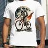 Summer Breathable Short Sleeve Loose Oversized Tee Unisex Mountain Bike Sport Astronaut Ride Bicycle To the Moon Hipster Man Tee