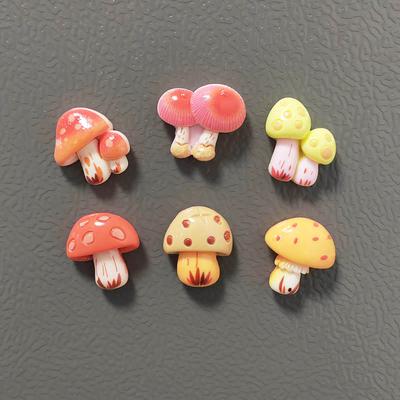 6 Pcs Mushroom Fridge Magnets Cute Creative Decoration Magnetic Ornaments for Home Office Kitchen Whiteboard