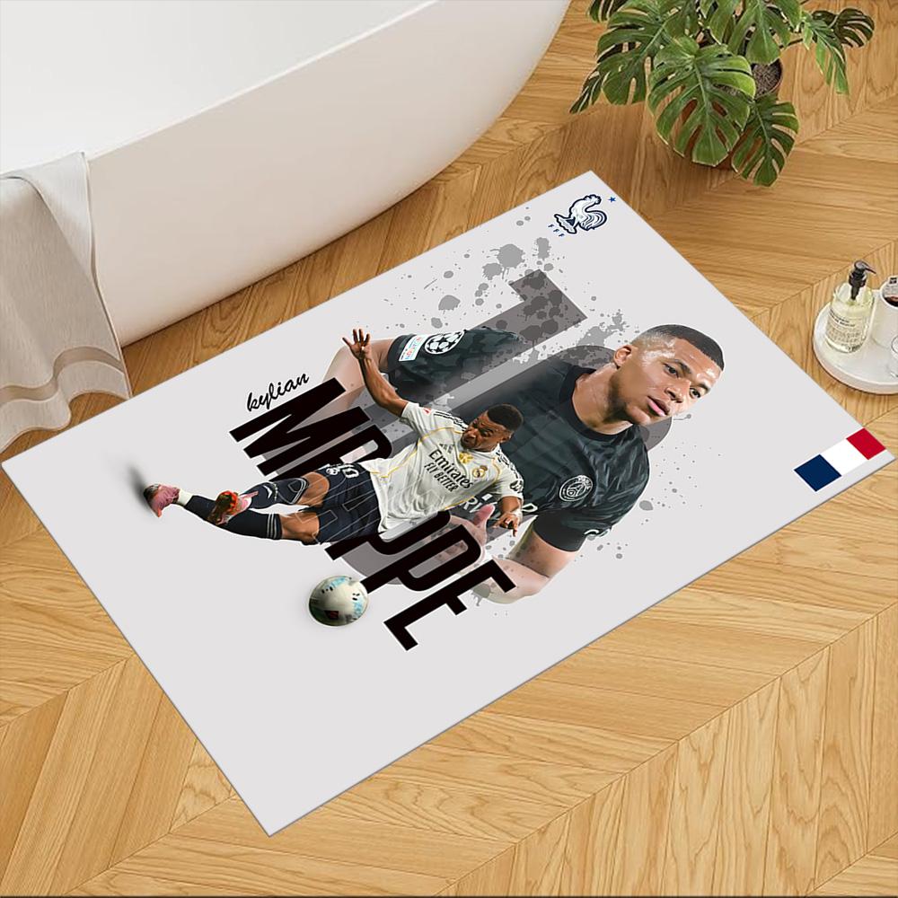 Mbappe's Soccer Journey Floor Mat Suitable for Living Rooms Balcony Decorate room Kitchen Anti-slip Rug Office home decor Spiritual Gift