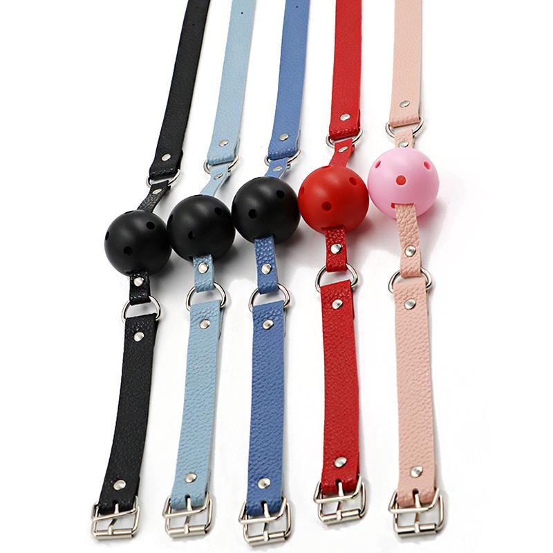 SM Sex Mouth Stopper, Leather Bondage Sex Toys Mouth Ball, Sexual Toys for Couples and Adult Products