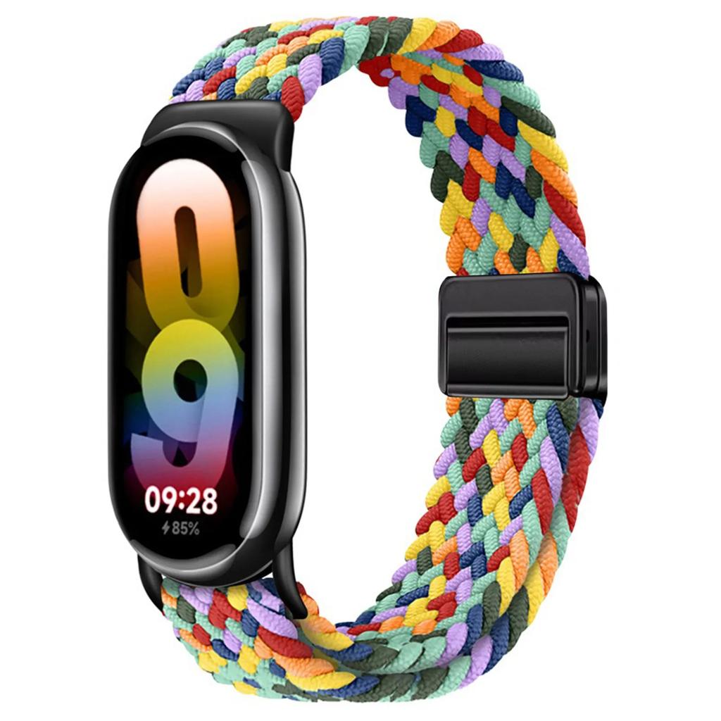 Nylon Braided Loop Strap for Xiaomi Band 10 9 Adjustable Magnetic Buckle Replaceable Bracelet for Mi Band 8 9 Correa Accessories