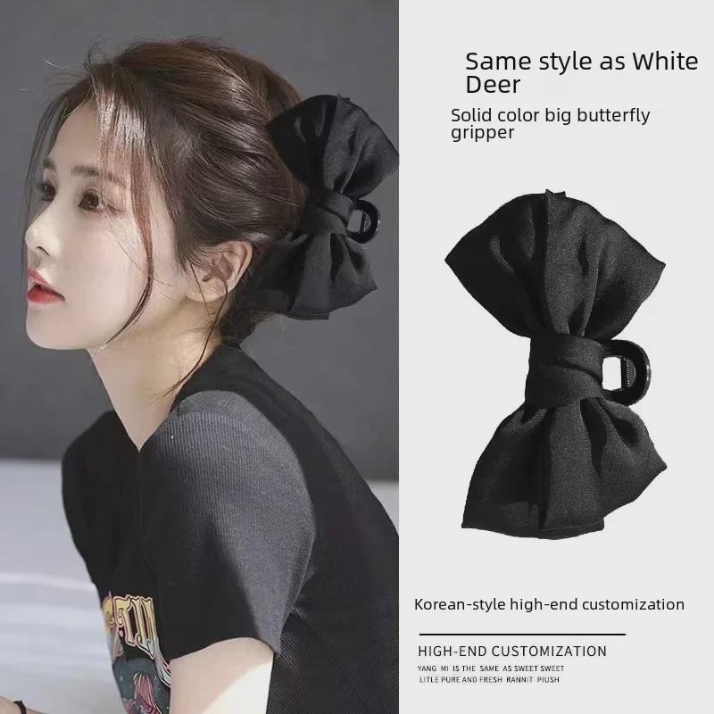 High-End Seersucker Large Bow Hair Clip