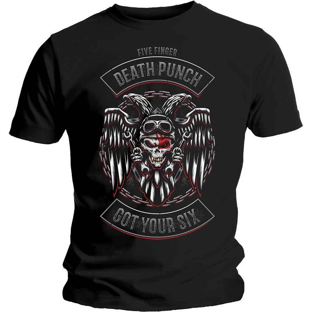 Five Finger Death Punch Biker Badge Shirt Band T-shirt S