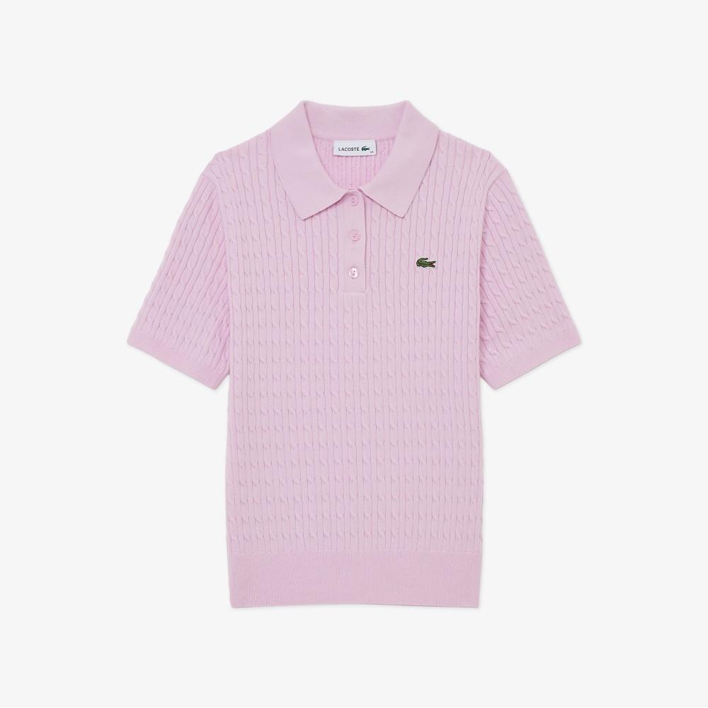 [Lacoste] Women's Cable Sweater Polo Shirt PF607E-56GZ4H