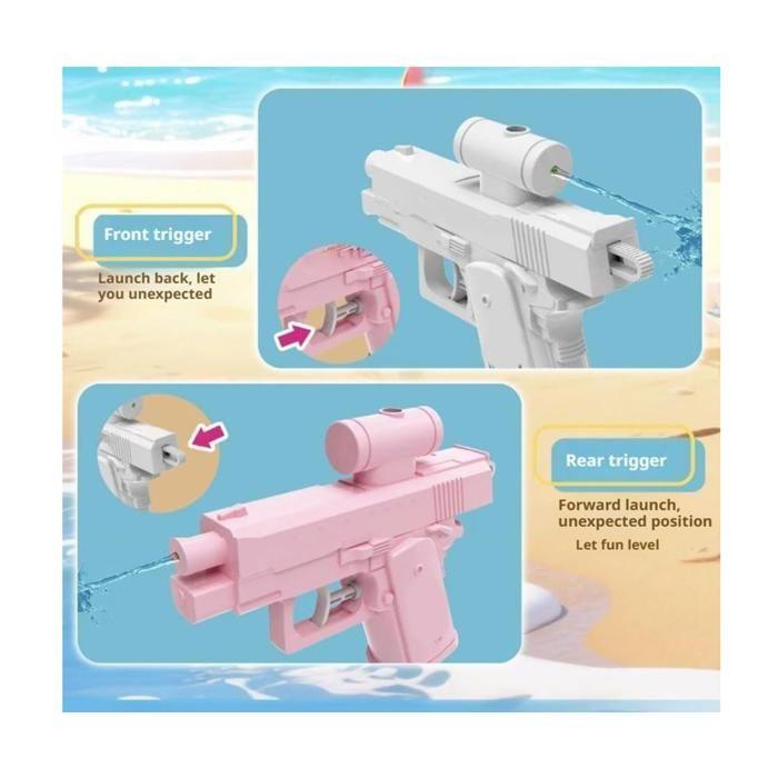 Pistolet à Eau Farceur – Prank Water Gun bidirectionnel, Pistolet à Eau inversé avec Jets Avant et arrière, portée jusqu'à 8 m,Jouet