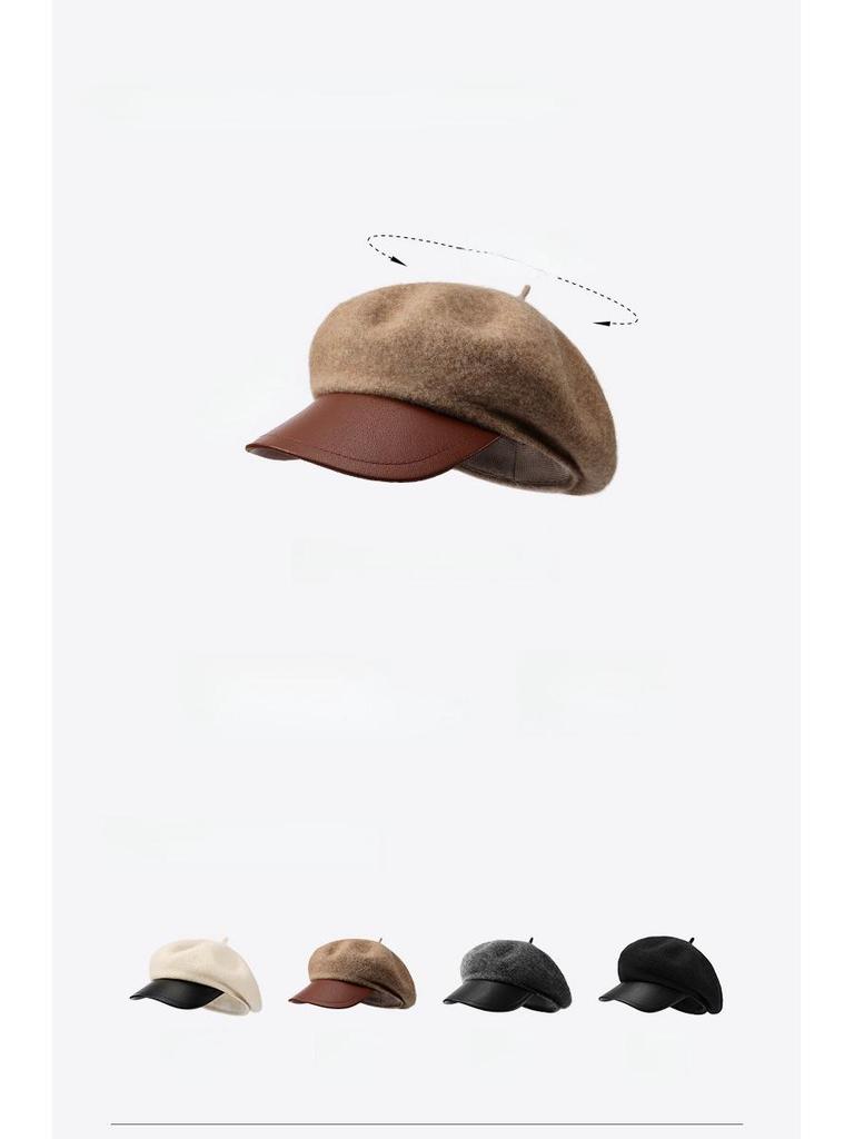 Women's Wool Beret: Autumn/Winter Fashion, All-Season Japanese Painter Style, Windproof and Warm (DMZ102)