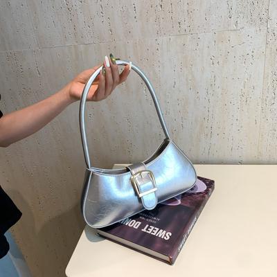 Blumenmuster foreign style Bonbonfarbe Damen Tasche 2025 neu einfache Textur Achselhöhle Schultertasche modisch literarisch Baguette Tasche