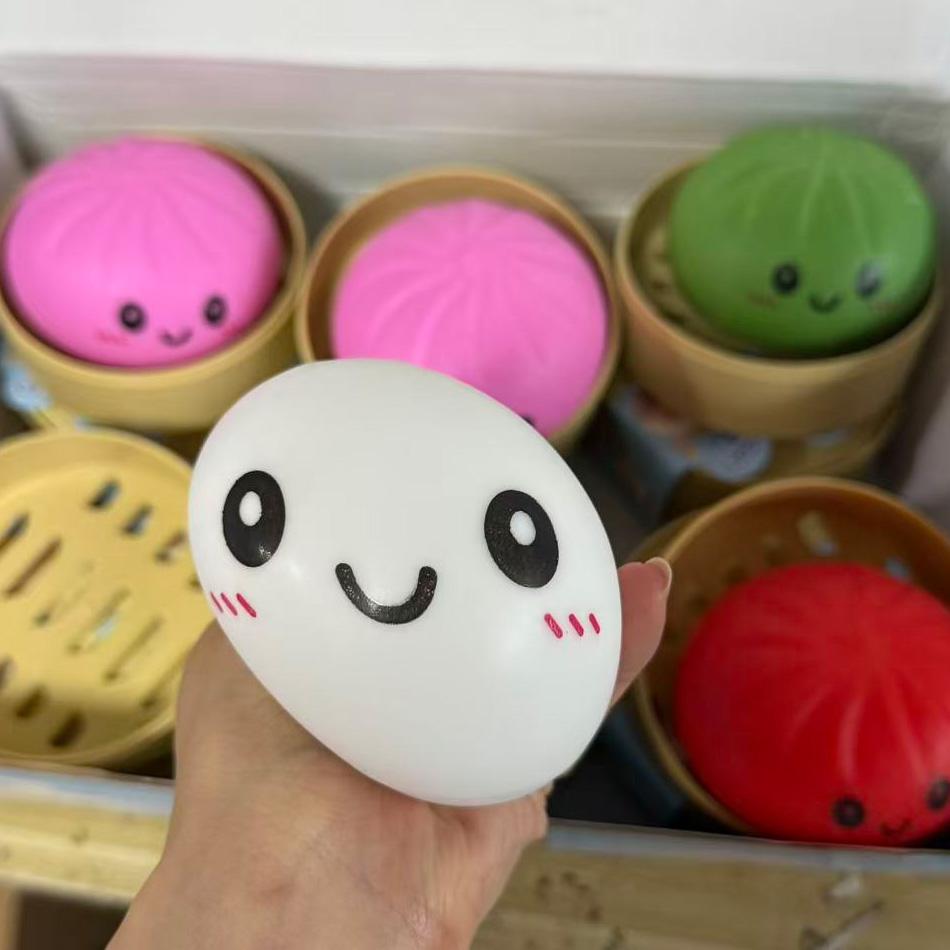 Colorful Simulated Dumpling Squishy Relaxing Relieve Anxiety Antistress Enhance Happiness Reusable Rebound Squeeze Reliever Toy