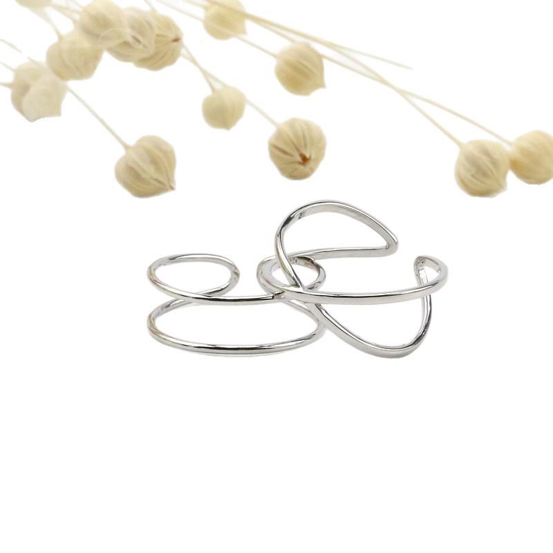 2019 Geometric Cross-Line Adjustable Ring in Japanese-Korean Style