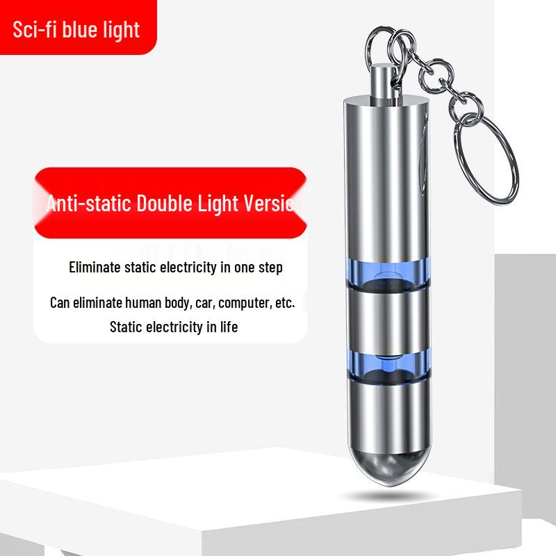 Bullet-shaped Zinc Alloy Anti-static Keychain 