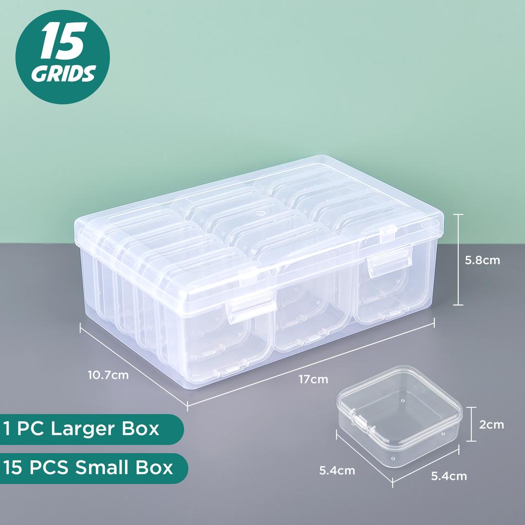 4-28Pcs PP Clear Plastic Storage Box Jewelry Storage Case Transparent Storage Organizer Multifunctional Portable Pouch