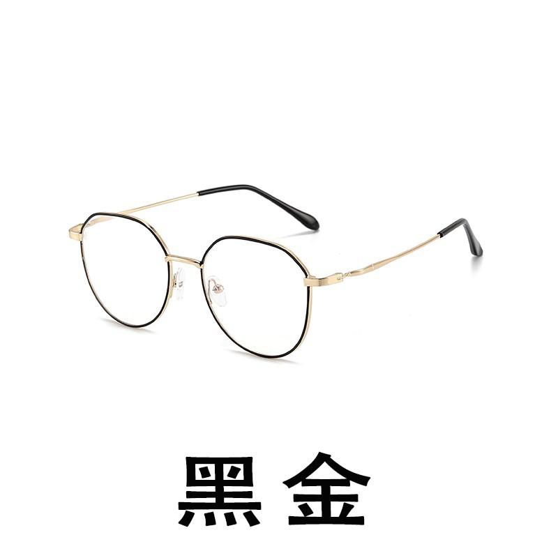 New anti-blue radiation mobile phone glasses polygonal myopia men's and women's tide flat light glasses frame