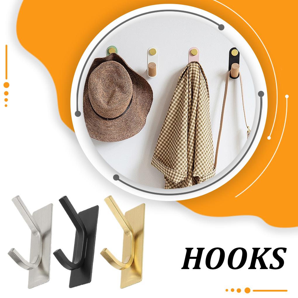 Stainless Steel Adhesive Clothes Hat Hook For Bathroom And Kitchen Clothes Hanger Hook Behind Door