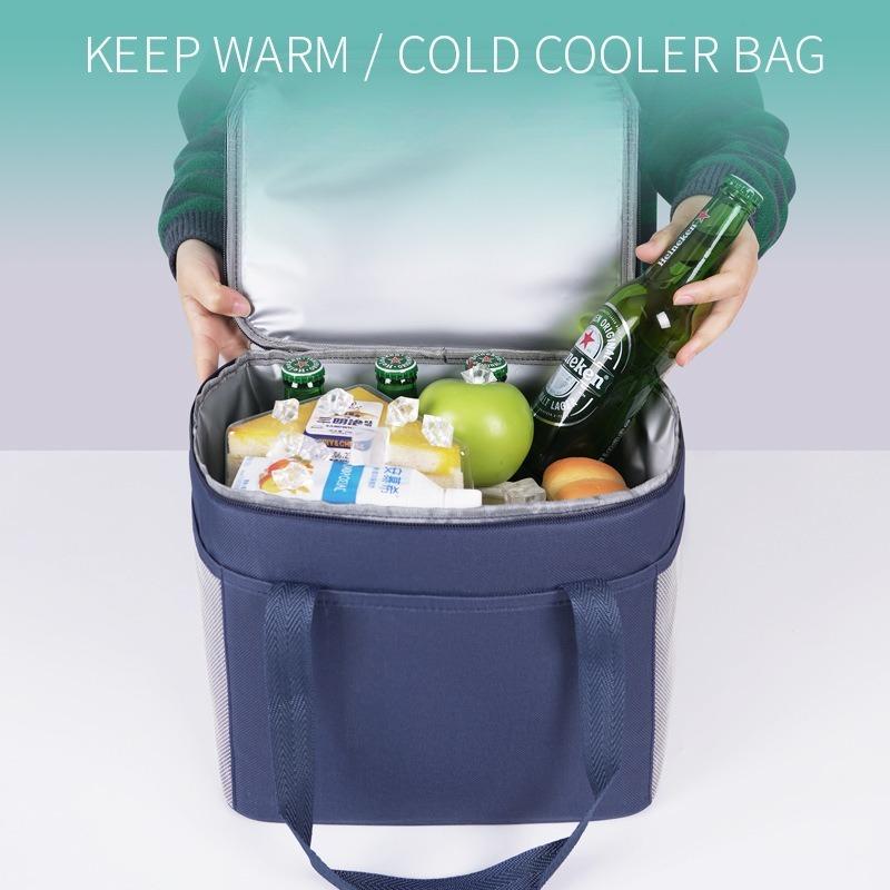 1pcs Large Capacity Insulated Bag Outdoor Picnic Daily Commute Lunch Box Storage Pouch Thermal Food Container Bag