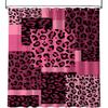 Dark Pink Leopard Shower Curtain Hot Pink Geometric Cheetah Print Shower Curta for Girls Bathroom Decor, Waterproof Fabric 70 x 72 inch with Hooks