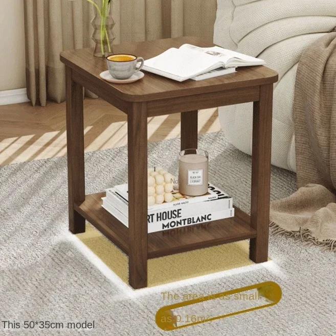 Simple Living Room Sofa Side Table Balcony Corner Coffee Table Small Square Bedside Side Living Room Tables Cabinet Furniture