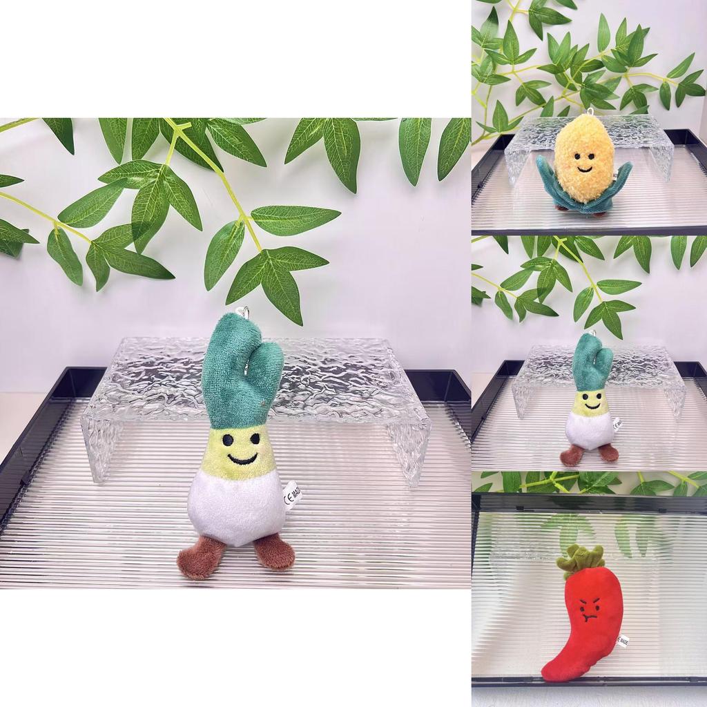 Adorable Plush Vegetable Keychain Plush Toy Featuring Cute Garlic Onion And Pepper Designs