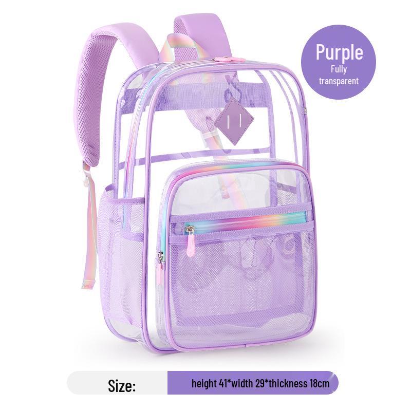 Waterproof PVC Transparent Backpack for Kids - Durable, Large Capacity for School