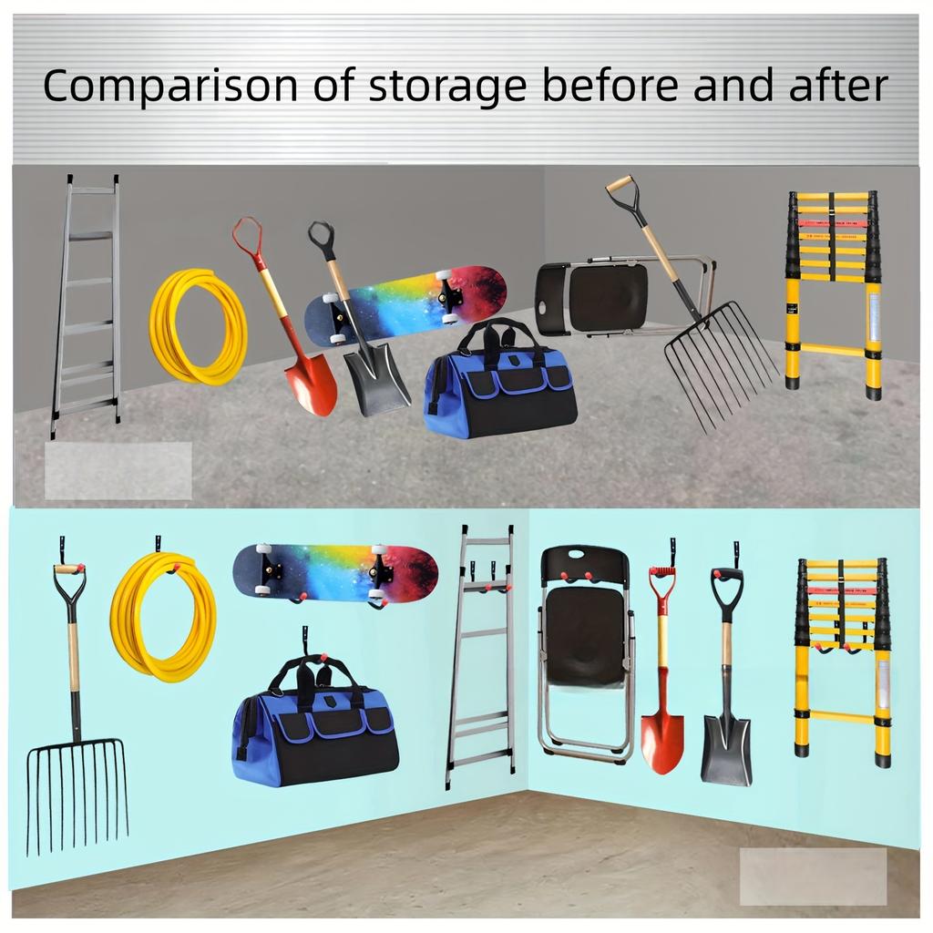 Haki do przechowywania narzędzi garażowych, Haki na rowery, Haki do przechowywania garażowego z pasującymi śrubami