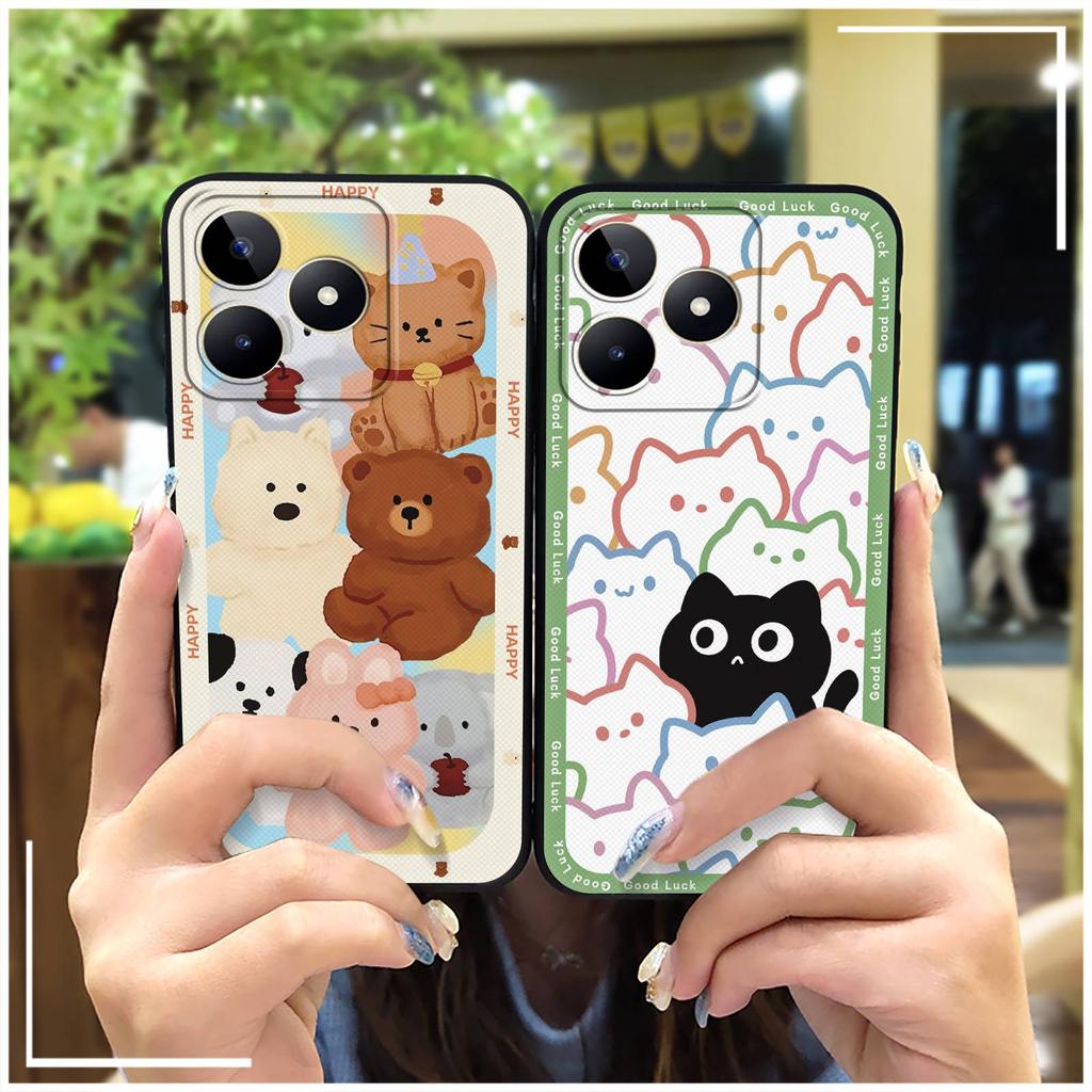 Phone Pouch TPU Phone Case For Realme C53/Narzo N53/Note50/C51/C51S Full Wrap Cartoon Protective Durable Anti-dust Cute
